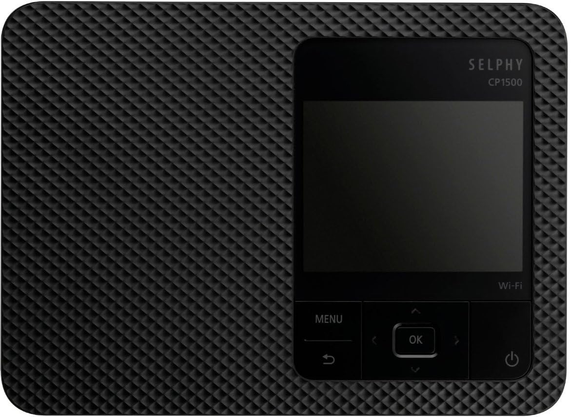 Canon Selphy CP1500 Wireless Compact Photo Printer (Black) Bundle with KP-108IN Color Ink Paper Set (108 Sheets of 4x6 Paper + 3 Ink Cartridges) + 6-Slot Memory Card Holder + More