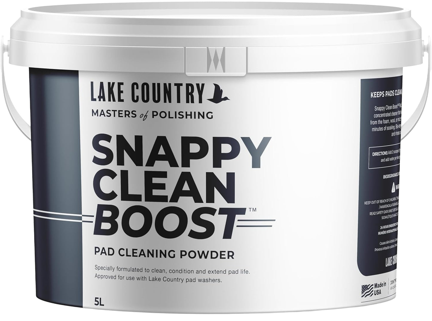 Lake Country Snappy Cleaner Powder - Concentrated Pad Cleaning Powder Formula for Foam, Wool & Microfiber Pads. Removes wax and polish residue and extends pad life. 11lbs. (5 Liter)