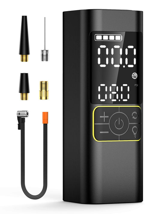 Tire Inflator Portable Air Compressor, Upgraded 2.0 Dual-Cylinder, 150PSI & 1-Min Fast Inflation, Auto Shutoff, LED Dual Displays, Cordless Pump for Cars, Trucks, Motorcycles, Bicycles, and More