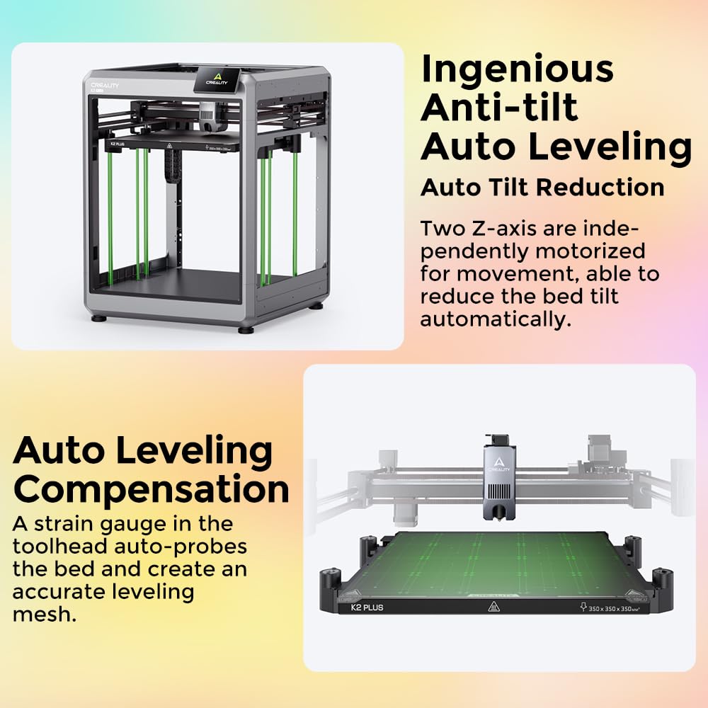 Creality K2 Plus Combo 3D Printer, Multi Color Printing with CFS, 600mm/s Print Speed, Step-servo Motor System 350℃ High-Temp Direct Drive Extruder Build Volume 13.78x13.78x13.78 inch
