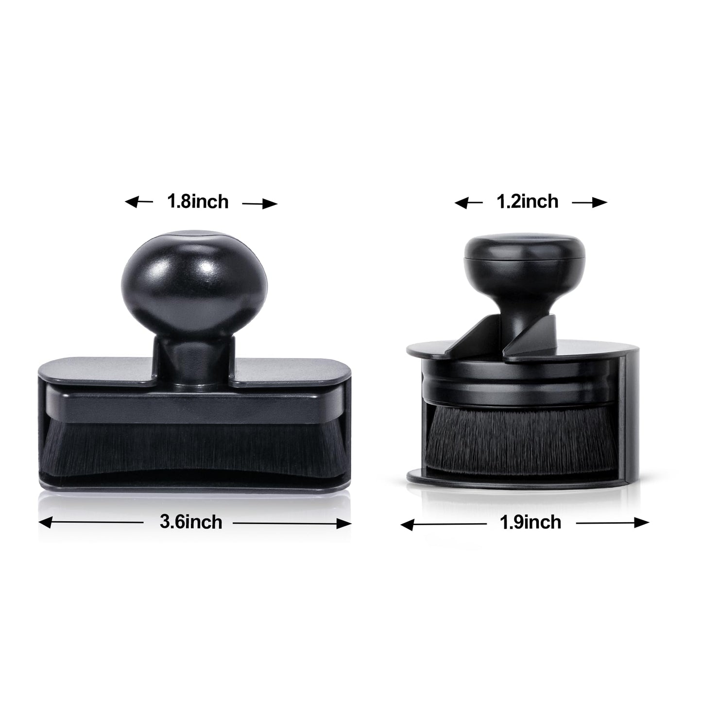 Car Tire Shine Applicator,Vegan Tire Shine Applicator with Curved Brush Head - Large Automotive Tire Dressing Applicator Brush with Storage Stand for Tire Detailing, 3.6 Inch Length (Black)