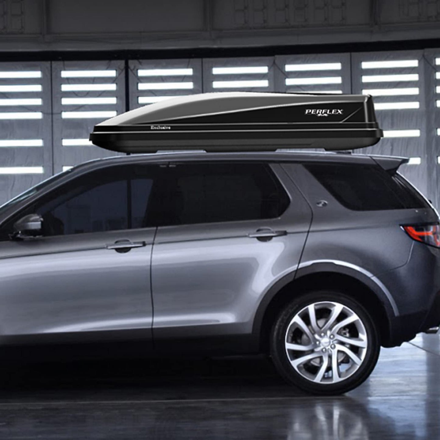 Perflex Exclusive Rooftop Cargo Box Carrier Large 17.7 Cubic Feet Car Top Mount Travel Luggage Storage, Dual Side Opening, 130 Lbs Weight Capacity, Extra Keys, Straps (White)