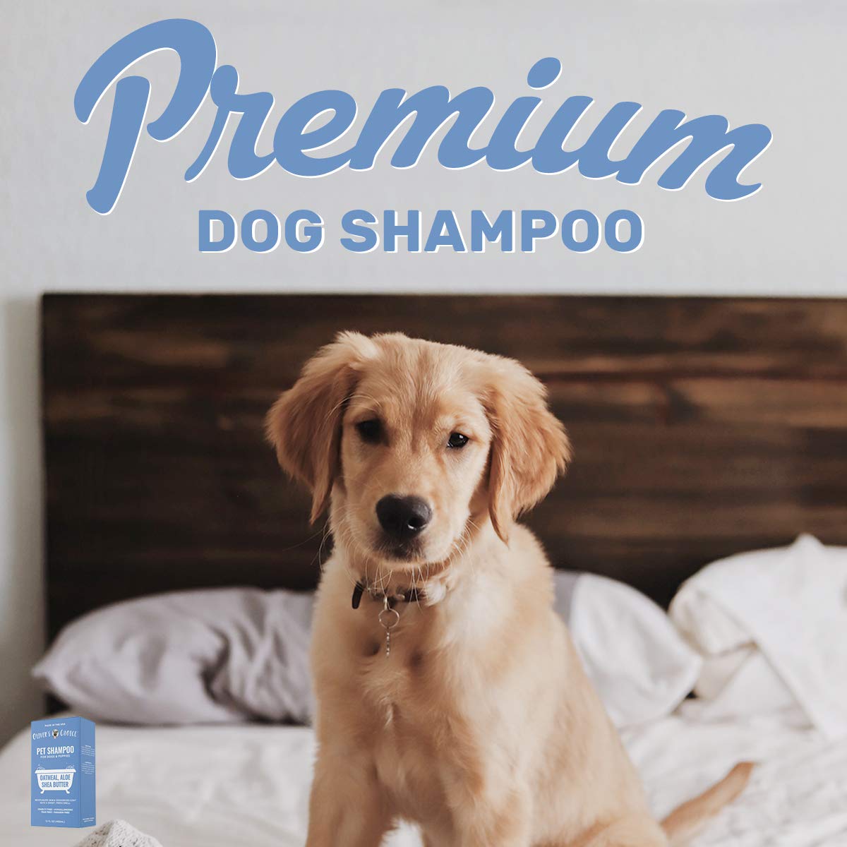OLIVER'S CHOICE Dog Shampoo with Oatmeal, Aloe & Shea Butter – Deodorizing Puppy Shampoo for Smelly Dogs, Itchy Skin Relief, Paraben-Free, Biodegradable, Cruelty Free – 12 fl. oz