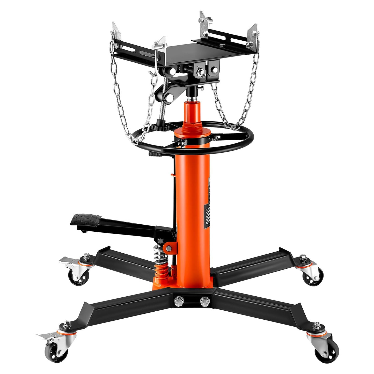 VEVOR Transmission Jack, 1322 LBS Hydraulic Telescoping Transmission Jack, 32"-67" High Lift Transmission Jack Stand with Foot Pedal, 360° Swivel Wheel