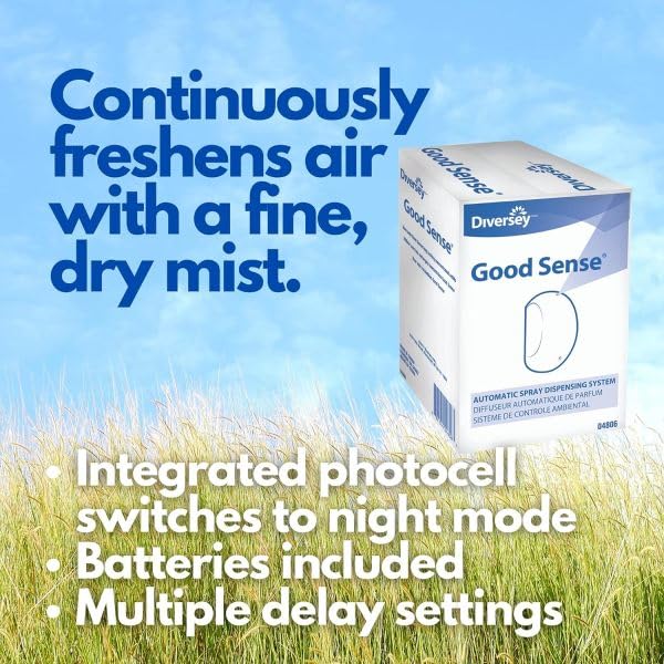 Diversey 101109644 Good Sense Odor Neutralizer & Air Freshener, Commercial Automatic Spray System, Fresh Scent, Refill Cartridge, 0.67-Ounce, 12-Count (2 Boxes of 6)