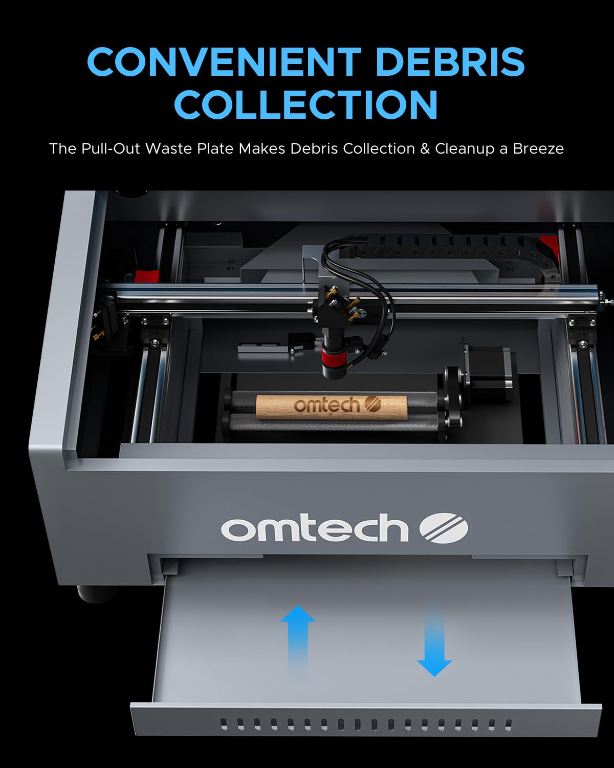 OMTech K40+ 45W CO2 Laser Engraver, 12"x8" Desktop Laser Cutter & Engraving Machine for Home Use, LaserGRBL LightBurn Compatible, Adjustable Laser Head Air Assist for Wood Glass More
