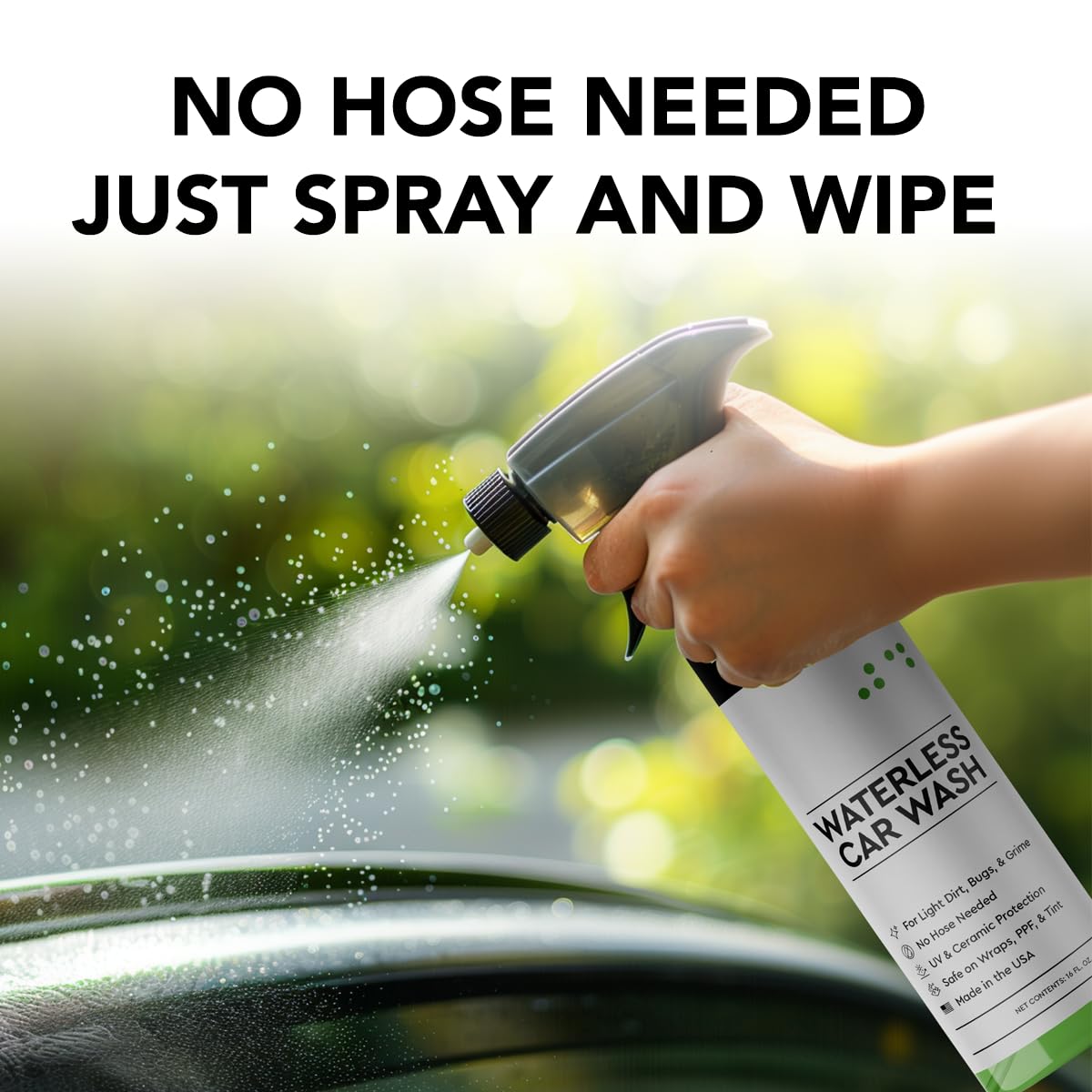 Waterless Car Wash Spray for Tesla, No Hose Needed | Biodegradable, Safe on Wraps, for Tesla Cleaning Products Exterior, UV & Ceramic Protection, for Tesla Model 3 Y S X Car Accessories 2025