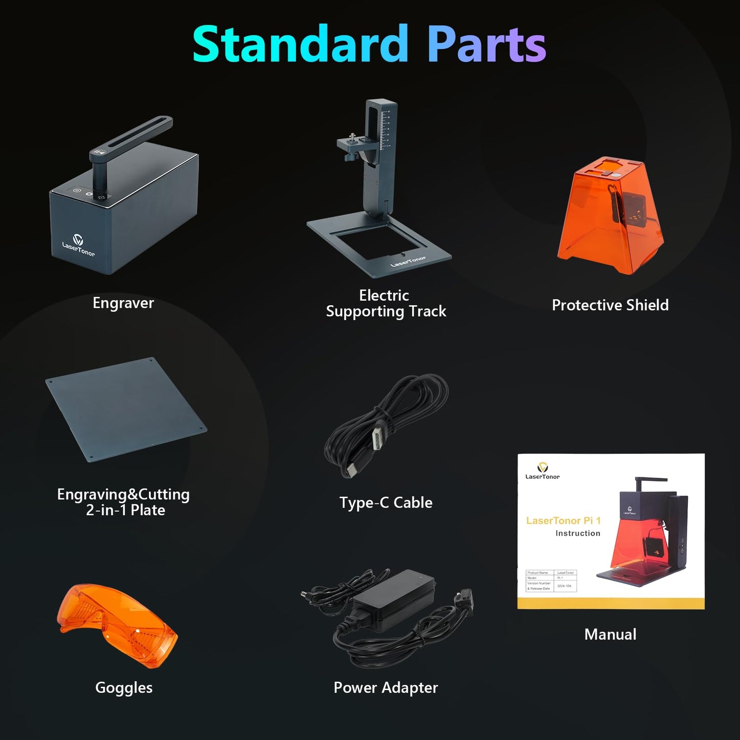 LaserTonor Pi 1 10W Laser Engraver Handheld,Portable 1kg Diode Engraving and Cutter Machine 360°‌‌ Full-Angle Engraving,63600mm/min Fast Speed & 0.05mm Precision for Wood/Leather/Coated Metal,Basic