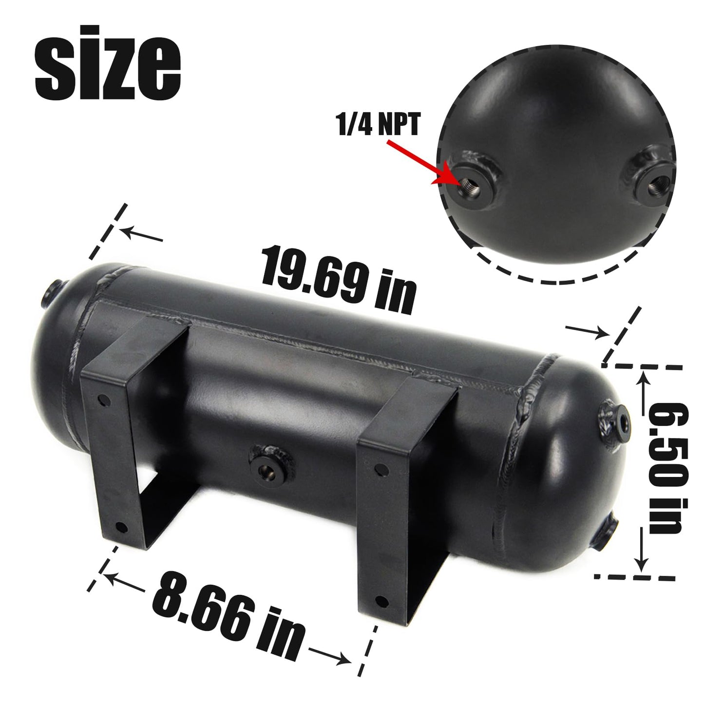 CNRAQR 3 Gallon Air Tank with 150PSI Air Compressor 2PCS for Suspension/Air Ride/Bag/Car Train Truck Horn Aluminum 12 Liter Compressed air Storage Tank Onboard System Air Suspension Compressor Kit