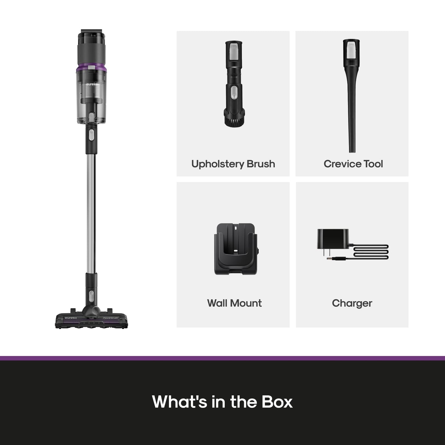 Eureka Cordless Vacuum Cleaner Lightweight, Stick Vacuum Rechargeable for Hardwood, Pet Hair, Black, ReactiClean 410