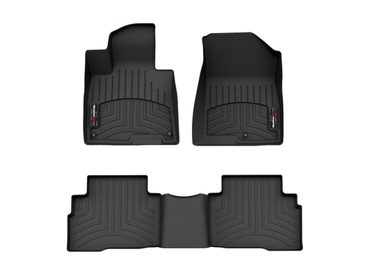 WeatherTech Custom Fit FloorLiners for Kia Sportage Hybrid - 1st & 2nd Row (441732-1-3), Black
