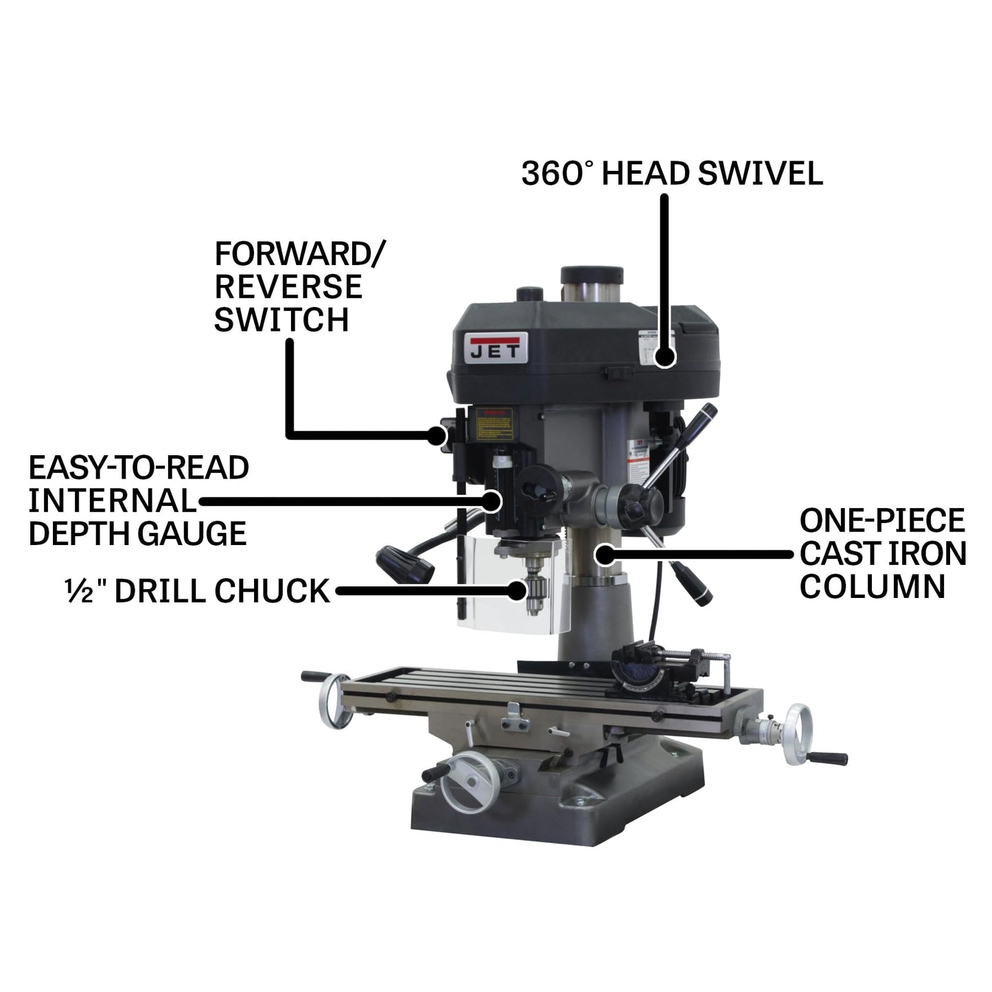 JET 18-Inch Mill Drill Machine, 2 HP, 115/230V 1Ph (Model JMD-18)
