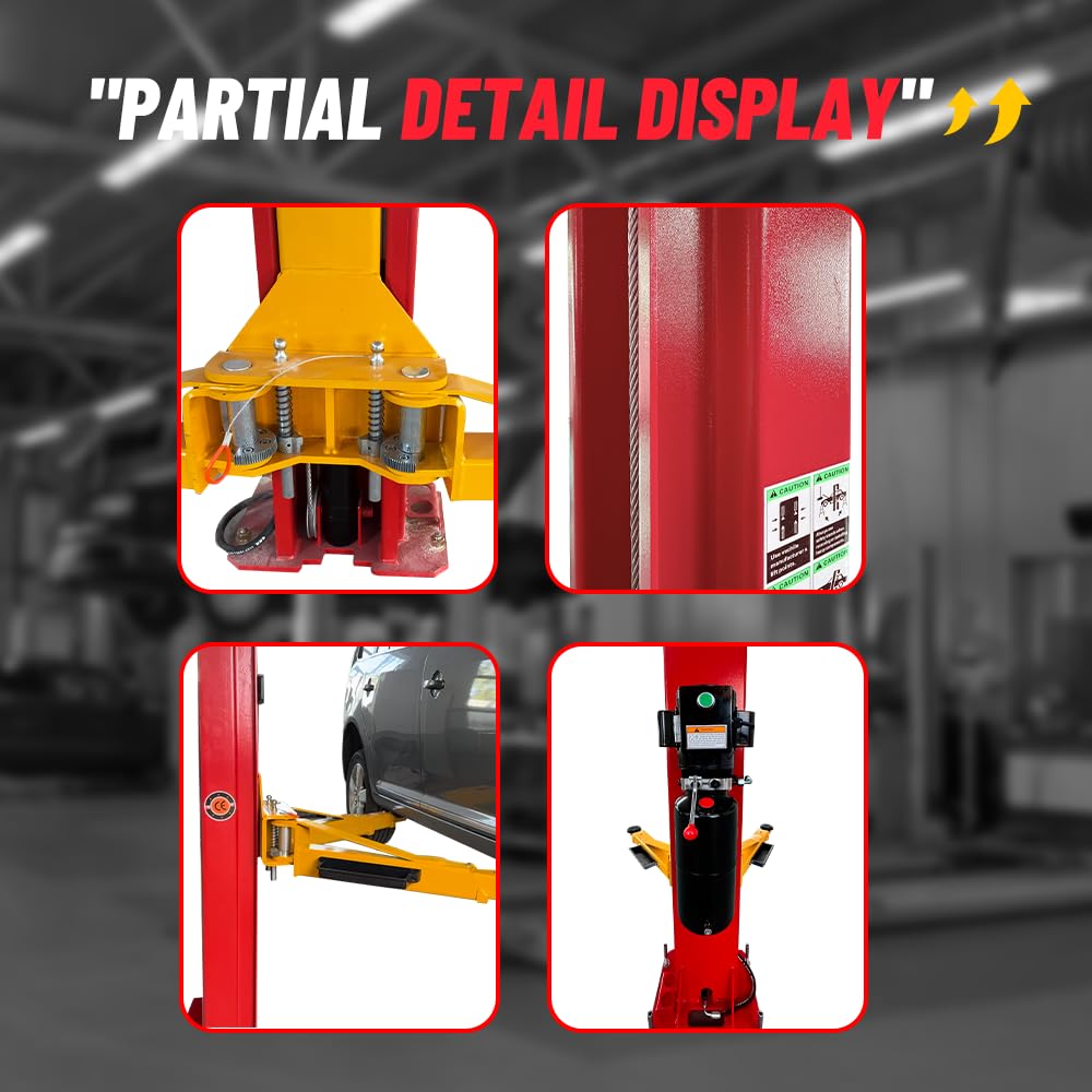 KATOOL 11000lbs Lifting Capacity 2 Post Lift Automotive Car Lift Professional Clearfloor Car Lift for Home Garage and Shop M110-N