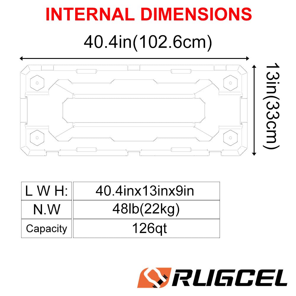 RUGCEL 126 Quart Waterproof Dry Storage Box - Heavy-Duty Overland & Off-Road Storage Case for Camping, Road Trips, Vehicle Trunk/Roof Rack (126QT CASE)