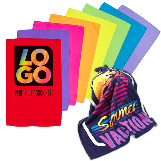 USMG Custom Full Color Microfiber Rally Towel – 15x17 Inch Personalized Team Spirit Towel for Sports Events, Gifts, Promotions, and Crowd Engagement (Red, Qty 100)