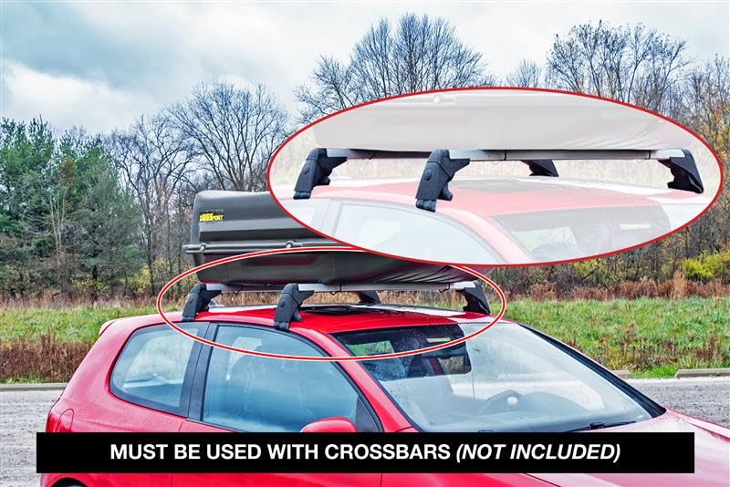 JEGS Rooftop Cargo Carrier for Car Storage - Large Roof Rack Style Carrier - Heavy Duty Weatherproof Storage - Made in USA - 18 Cubic Ft - 110 Lb Capacity - Aero Hard Shell
