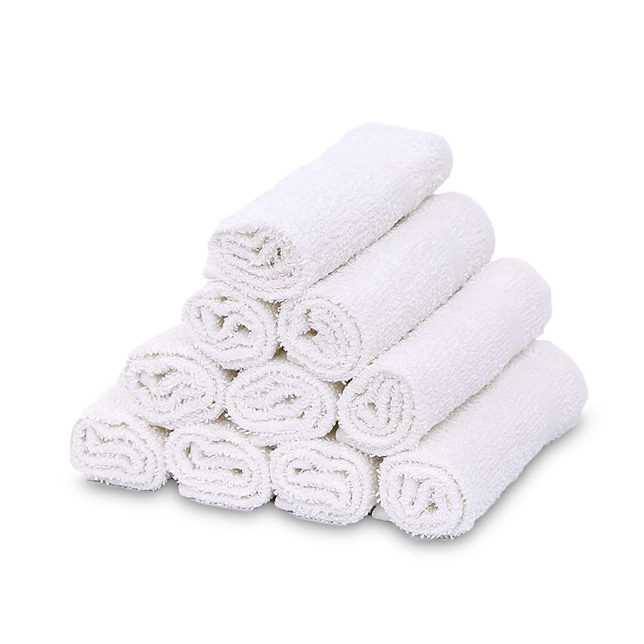 GOLD TEXTILES 480 Pack Economy White Washcloths Set (12x12 inches) - Cotton Blend Commercial Grade Cleaning Rags, Quick Drying & Soft Face Cloths, Fingertip Towels for Bathroom, Spa, Gym, and Kitchen