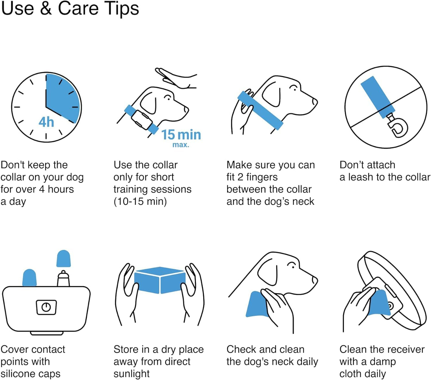 PetSpy Shock Collar for Dogs-Waterproof Dog Shock Collar with Remote Control,Vibration,Electric Shock,Beep-E Collar for Dogs Training,Collar with Remote for 10-140 LBS