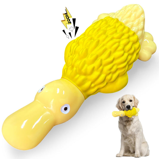 Dog Toys for Aggressive Chewers: Tough Dog Chew Toys-Large Squeaky Dog Toys for All Breed Sizes to Keep Them Busy (Yellow)