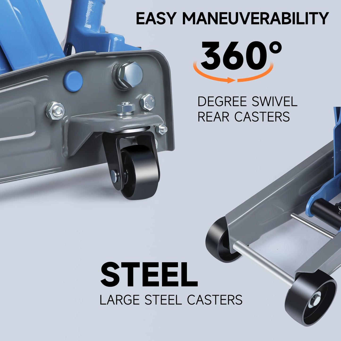 LARBANKE 3 Ton Floor Jack,Made of Durable Carbon Steel with Wheels for Secure Lifting,Fast Lift Floor Jack with Range of 5.31" to 18.11",Providing Stable Support for Various Cars