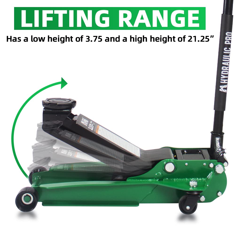 3 Ton Low Profile Floor Jack, Hydraulic Trolley Jack with Dual Pump, Quick Lift from 2.95" to 20.08", Heavy Duty for Cars, Trucks, SUVs