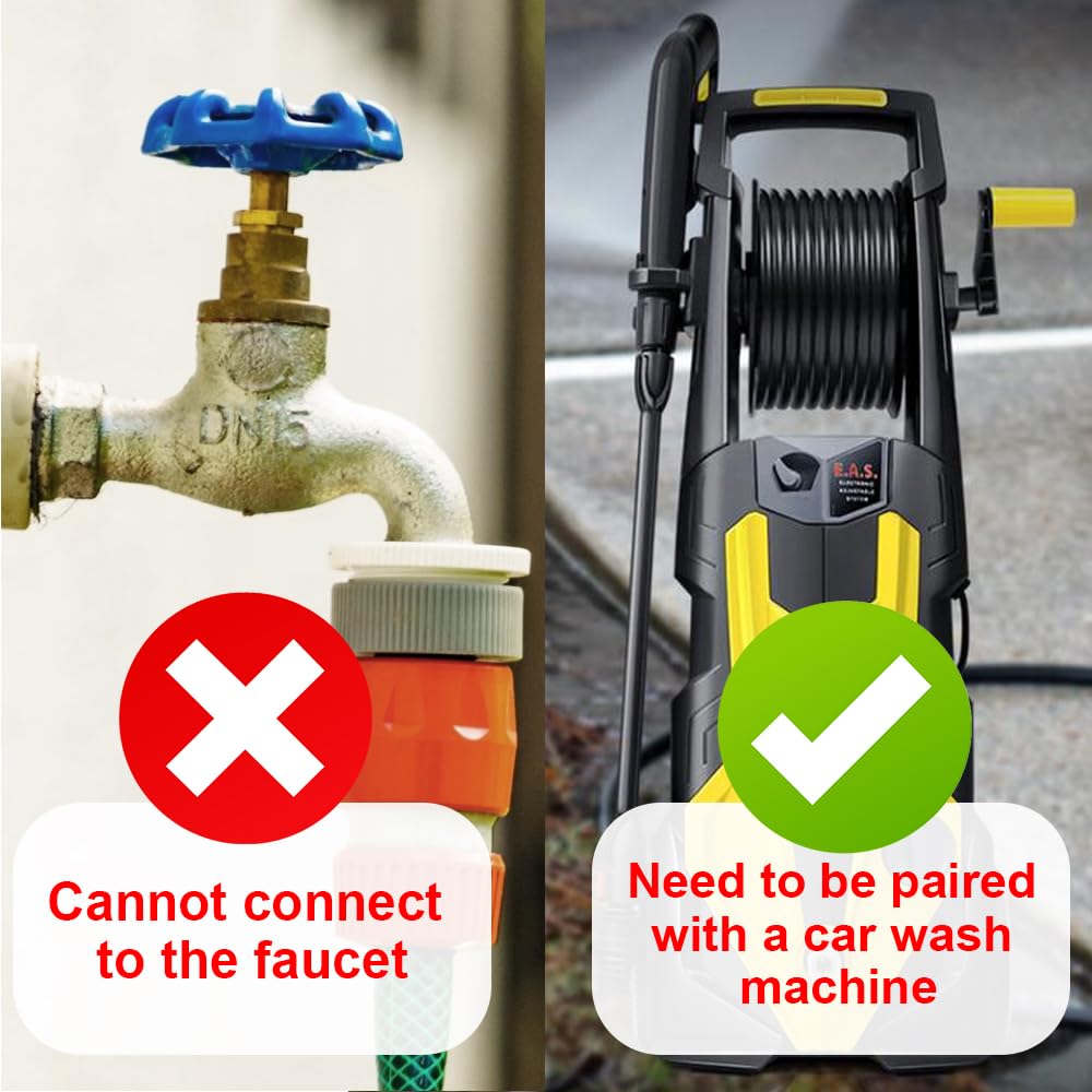 Pressure Washer Gun with Swivel – 3600 PSI High Pressure Spray Gun with 3/8" Quick Connect Plug – Foam Cannon Compatible Power Washer Handle for Car, Home & Outdoor Cleaning (Black)