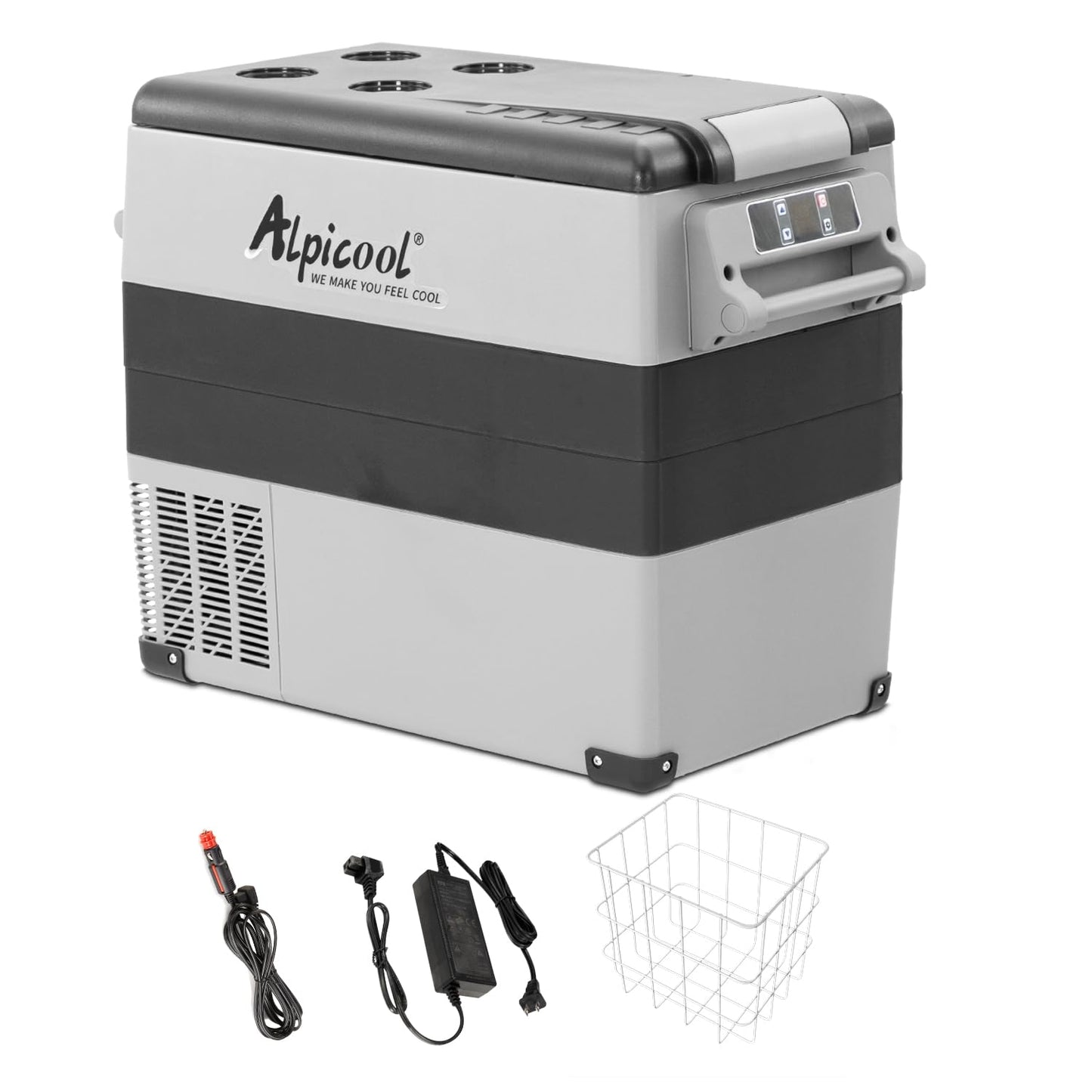 Alpicool CF55 Portable Freezer,12 Volt Refrigerator, 52 Quart (49.4 Liter) Fast Cooling 12V Car Fridge Freezer -4℉~68℉, Car Cooler, 12/24V DC and 100-240V AC for Outdoor, Camping, RV, Truck