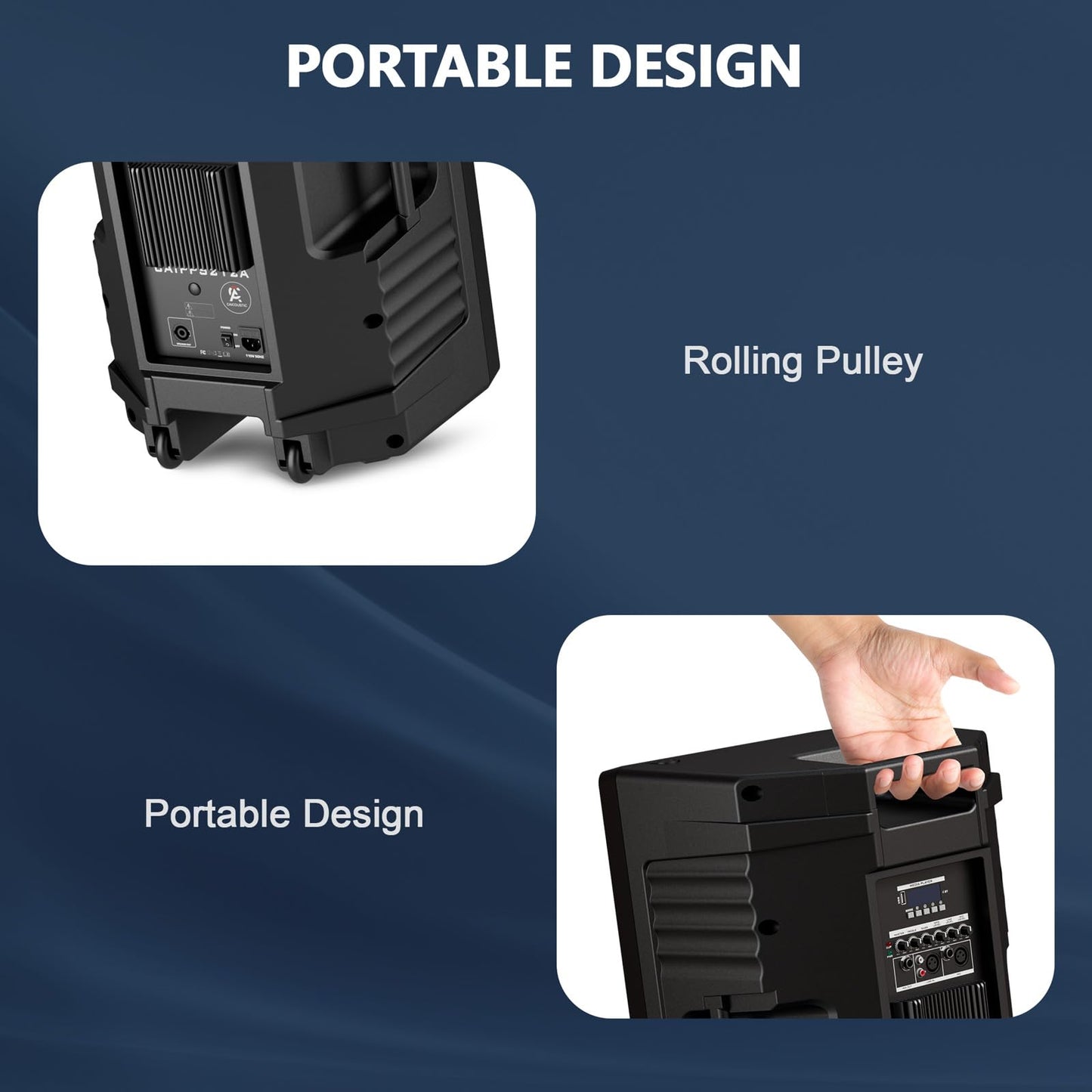 CAICOUSTIC 12-inch PA Speaker System with Bluetooth – Portable Dual DJ Speakers with Stands, Full-Range Stereo Sound for Events & Performances