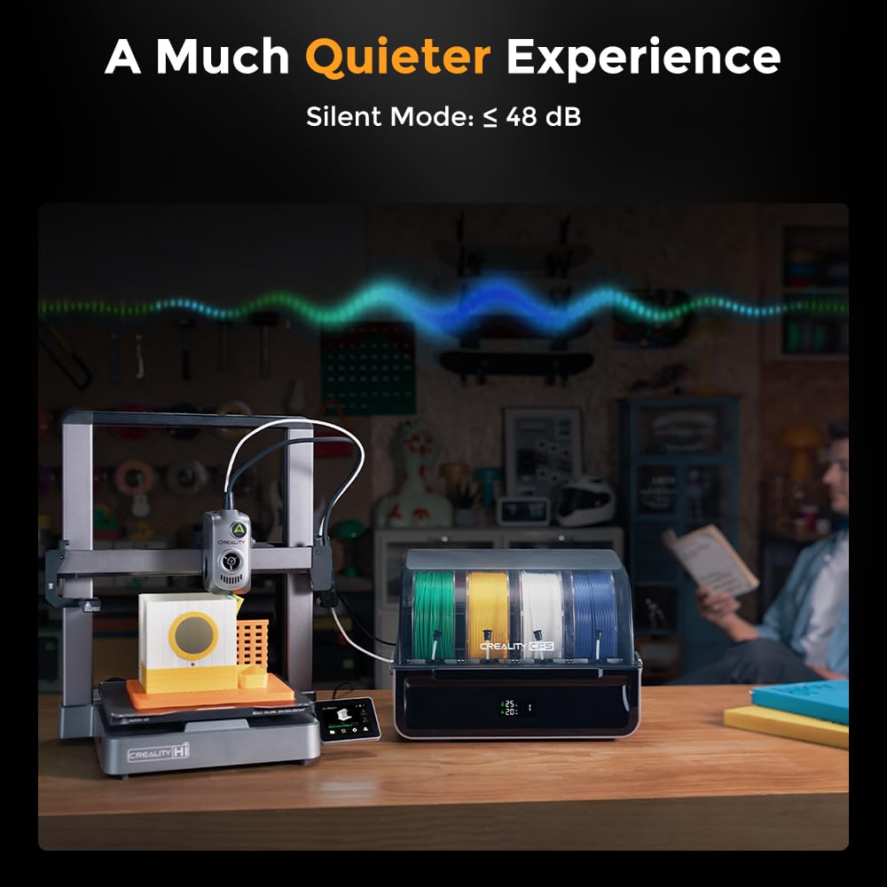 Creality Hi Combo (A) 3D Printer, Multi Color 3D Printing with CFS, 500mm/s Print Speed 95% Pre-Assemble, XY Step-Servo Motor and Auto Leveling Build Volume ‌10.24×10.24×11.81 inch