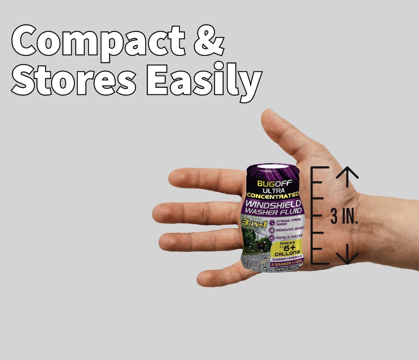 BUGOFF Windshield Washer Fluid Ultra-Concentrated