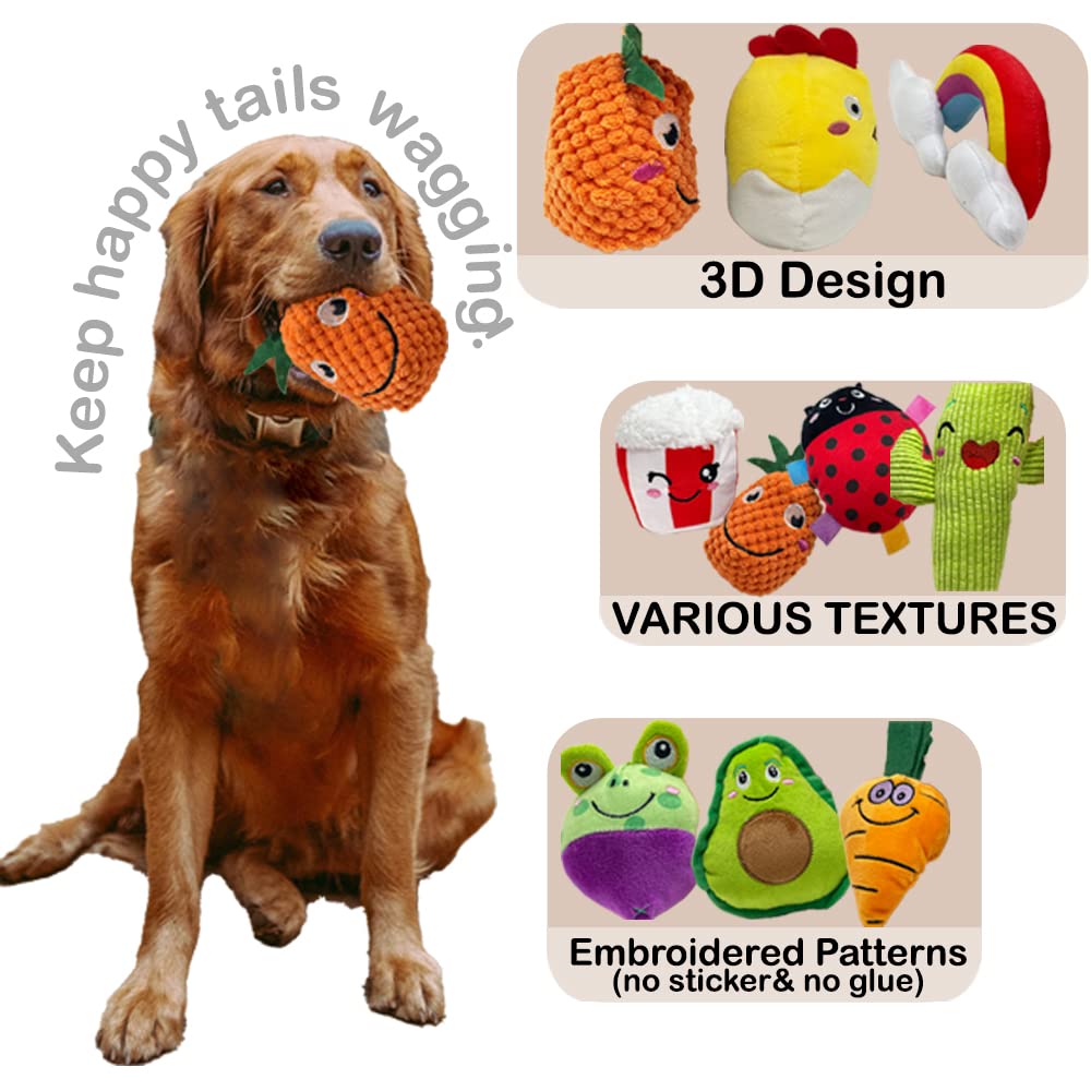 Jalousie 18 Pack Dog Squeaky Toys Cute Stuffed Pet Plush Puppy Chew for Small Medium Pets - Bulk
