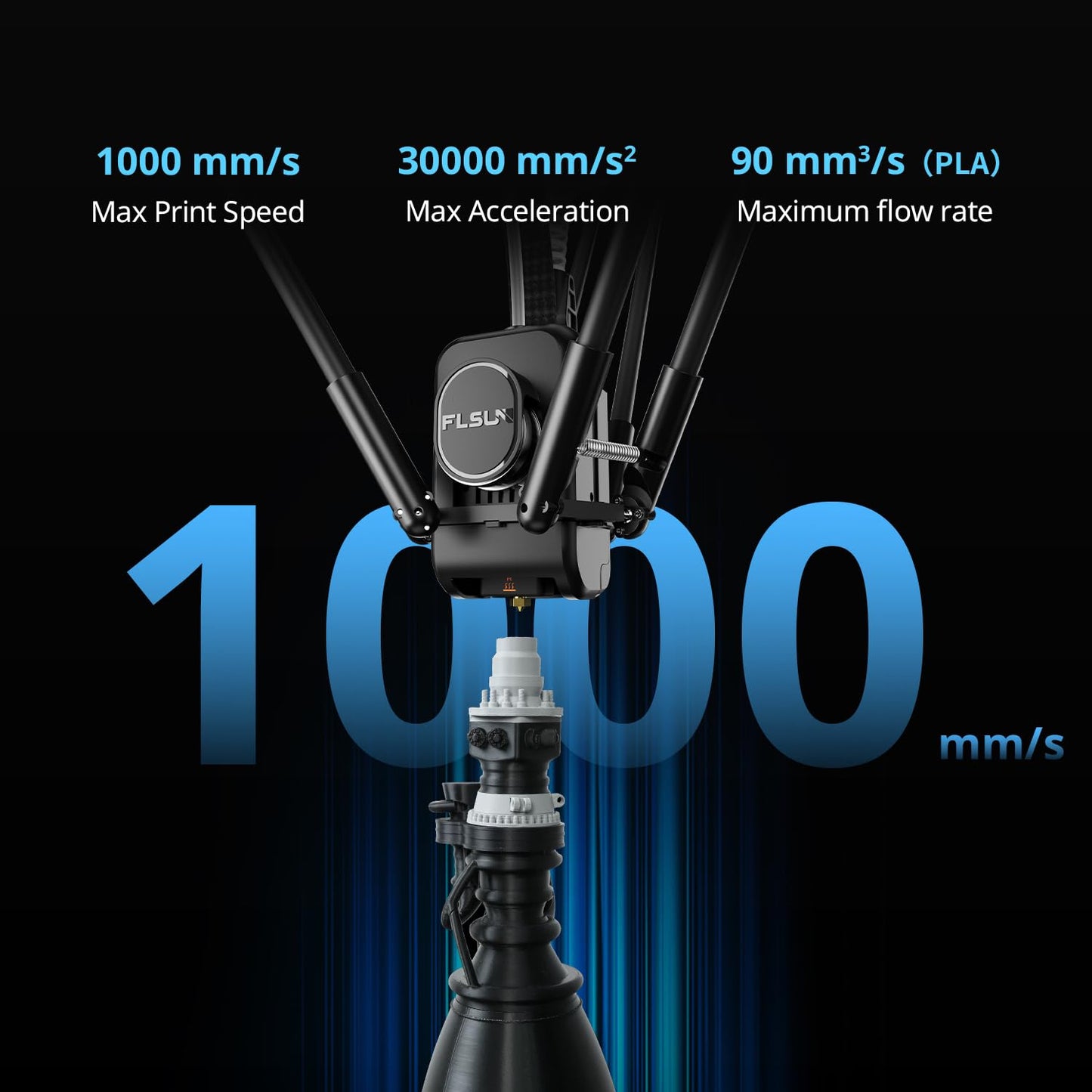 FLSUN T1 Pro Delta 3D Printer - Ultra-Fast 1000mm/s Printing, Dual-Gear Extruder, 300°C Nozzle, One-Button Auto-Leveling, AI Monitoring, FDM 3D Printer, Large Print Size 11.2"x11.2"x13"