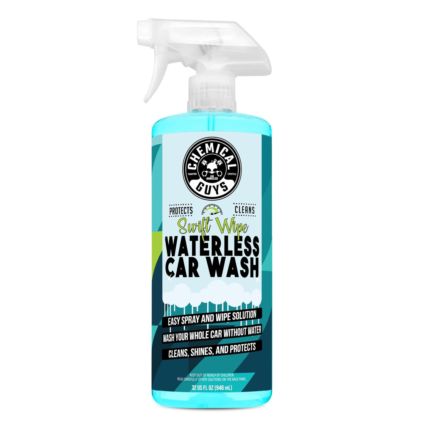 Chemical Guys Swift Wipe Waterless Car Wash Spray – Safe Cleaner for Cars, Trucks, Motorcycles, RVs, Chrome, Paint & Glass – High Gloss Finish – 32 fl oz