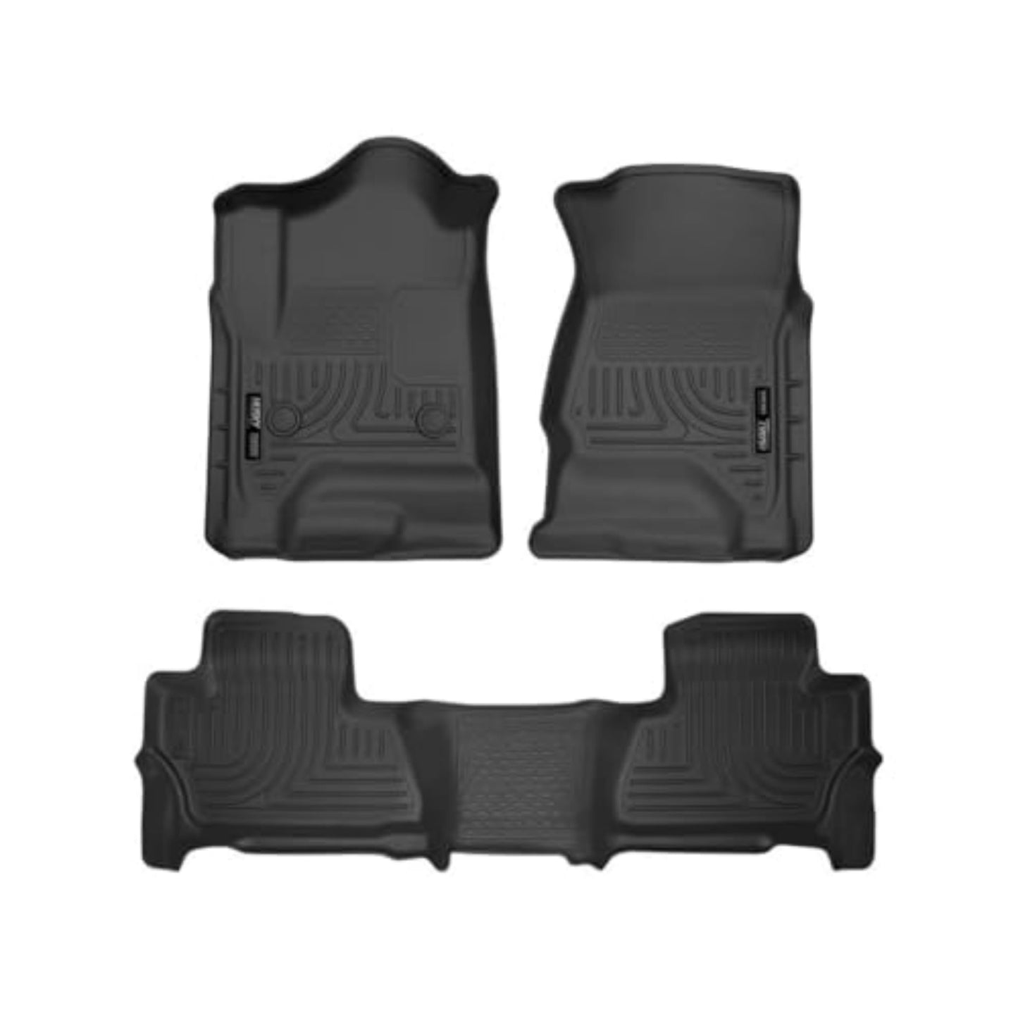 Husky Liners Weatherbeater Floor Mats | Fits 2015-2020 Chevrolet Tahoe & GMC Yukon | Front & 2nd Row, 3-pc Black - 99201