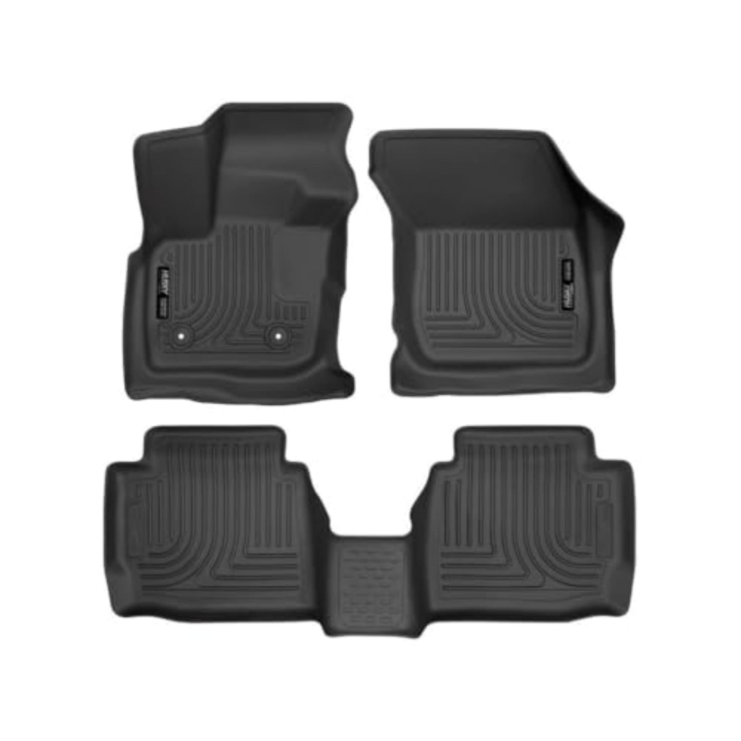 Husky Liners Weatherbeater Floor Mats | Fits 2017 - 2020 Ford Fusion & Lincoln MKZ | Front & 2nd Row, 3-pc Black - 98791