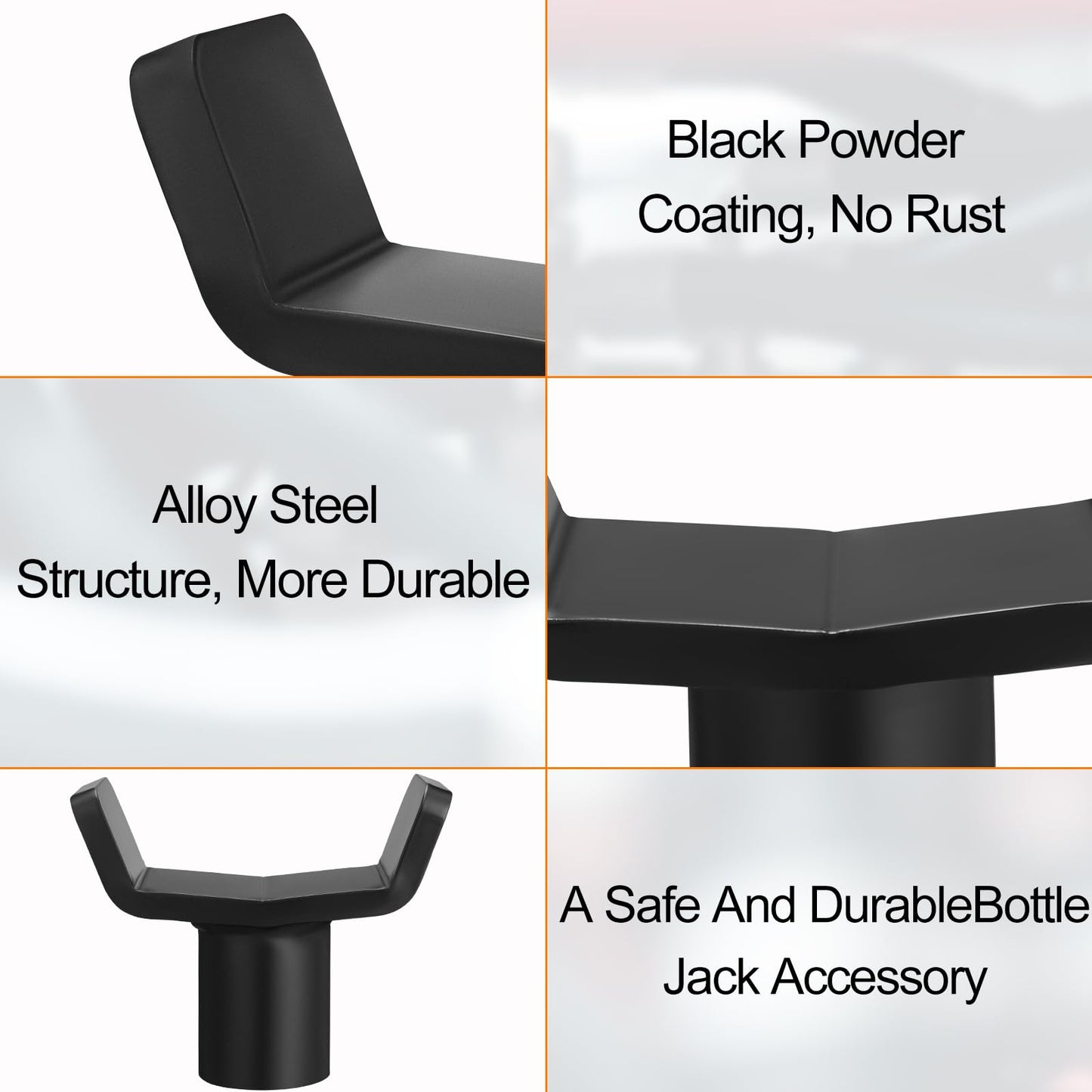 Hicarer Bottle Jack Adapter Lifting Saddle, Safe Steel Axle Saddle Adapter for 12t Bottle Jack for Accessories 3-4" Round or Square Axle Tube Fits 1.65" or Smaller Diameter Shaft Saddles(Black)