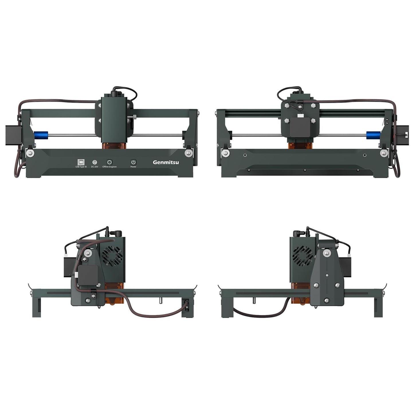 Genmitsu Laser Engraver Machine Kortek 10W ±0.01mm High Precision, 200x150mm, Portable CNC Laser Cutter for DIY Wood, Opaque Acrylic, Leather, Glass, Ceramic, Metal, Fiber