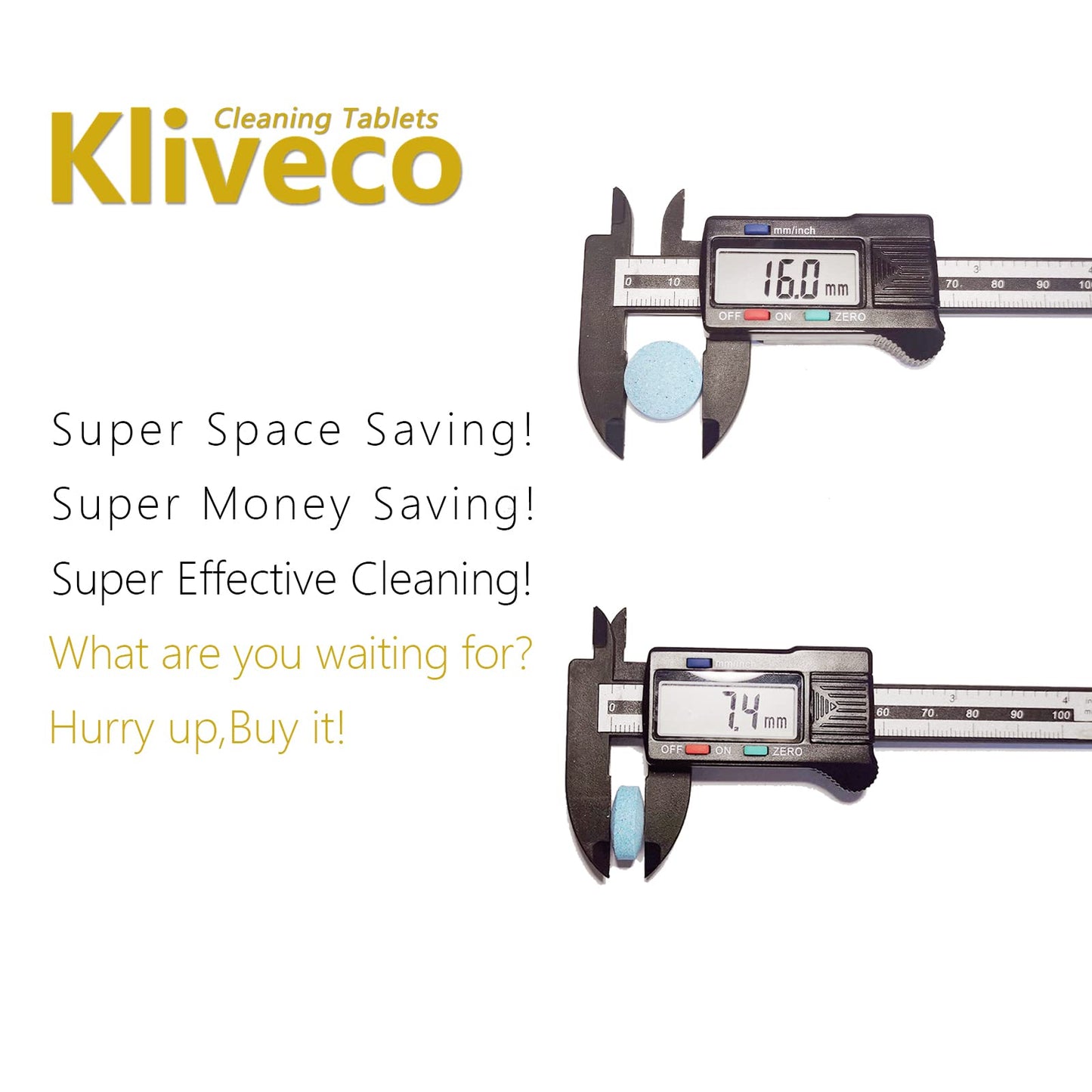 Kliveco 100PCS Car Windshield Washer Fluid Tablets,Windshield Wiper Fluid,1 Pack Makes 105 Gallons,1 Piece Makes 1.05 Gallons(Winter: Use With De-icer or Methanol)