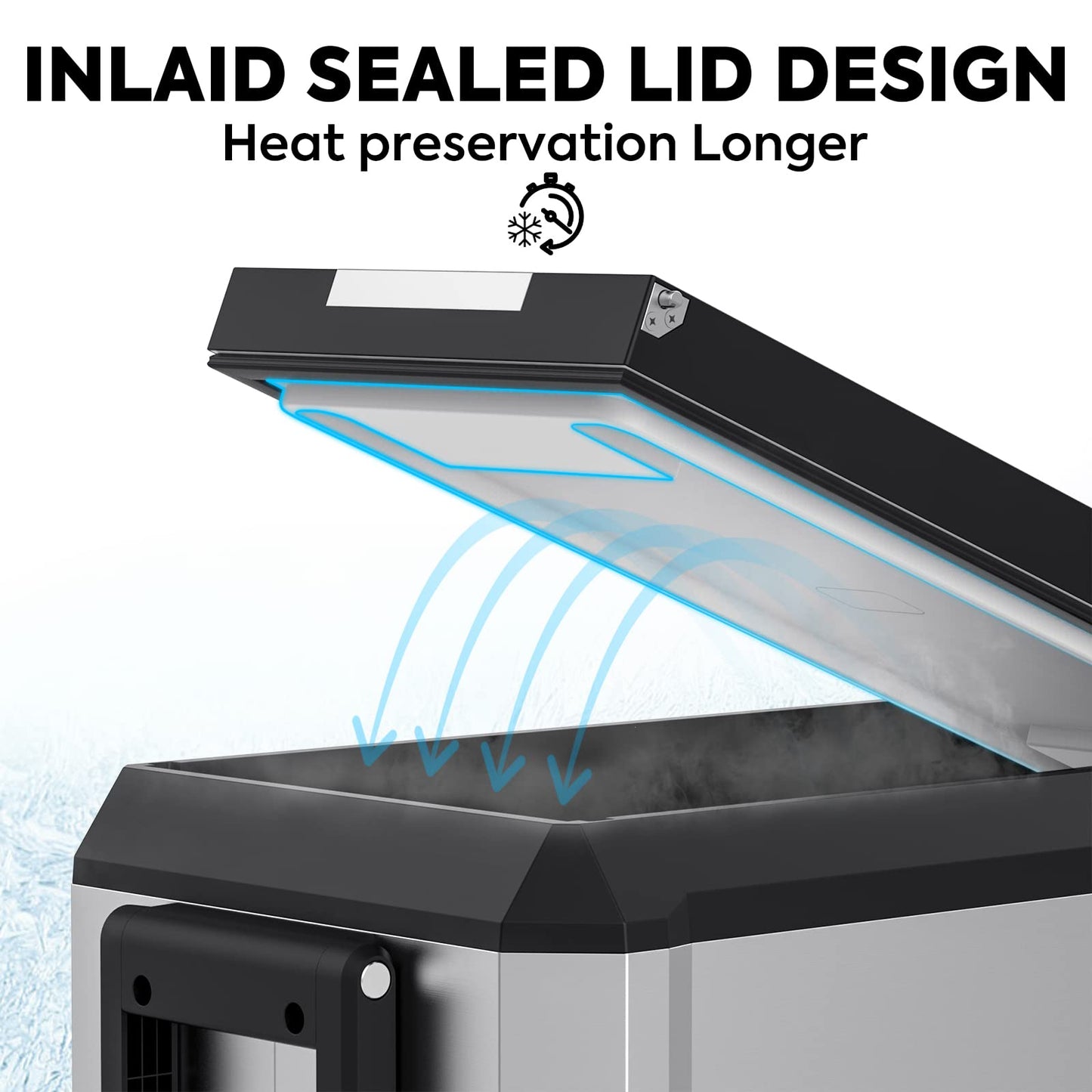 ICECO JP50 Pro Portable Refrigerator,12Volt Car Fridge Freezer, Compact Refrigerator with Secop Compressor, for Outdoor, Camping 51.7 Quart, -4℉～68℉, DC 12/24V, AC 110/240V, Multi-directional Lid