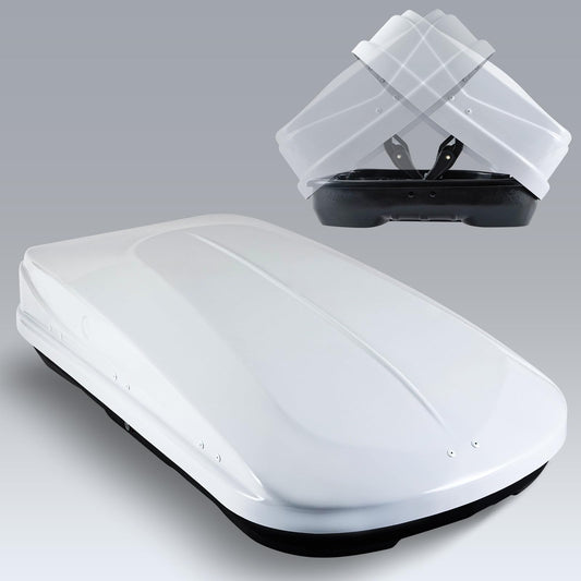 QUAWIP Rooftop Cargo Box,Rooftop Cargo Carrier Hard Shell with Security Keys, Waterproof Heavy Duty Roof Cargo Box, 56 (L) x 30 (W) x 15(H) Inches 13 Cubic Feet (Tool-Free Install) (T22)