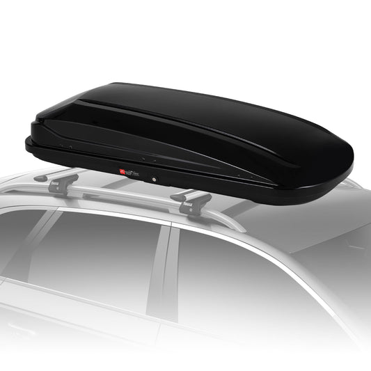 GarveeTech 70 Inch Rooftop Cargo Box Carrier, 17.7 Cubic Ft. Hard Shell Roof Rack Cargo Carrier with Security Keys, 165 Lbs Capacity Waterproof Rooftop Storage Box, Dual Side Opening (17.7 Cubic Ft.)