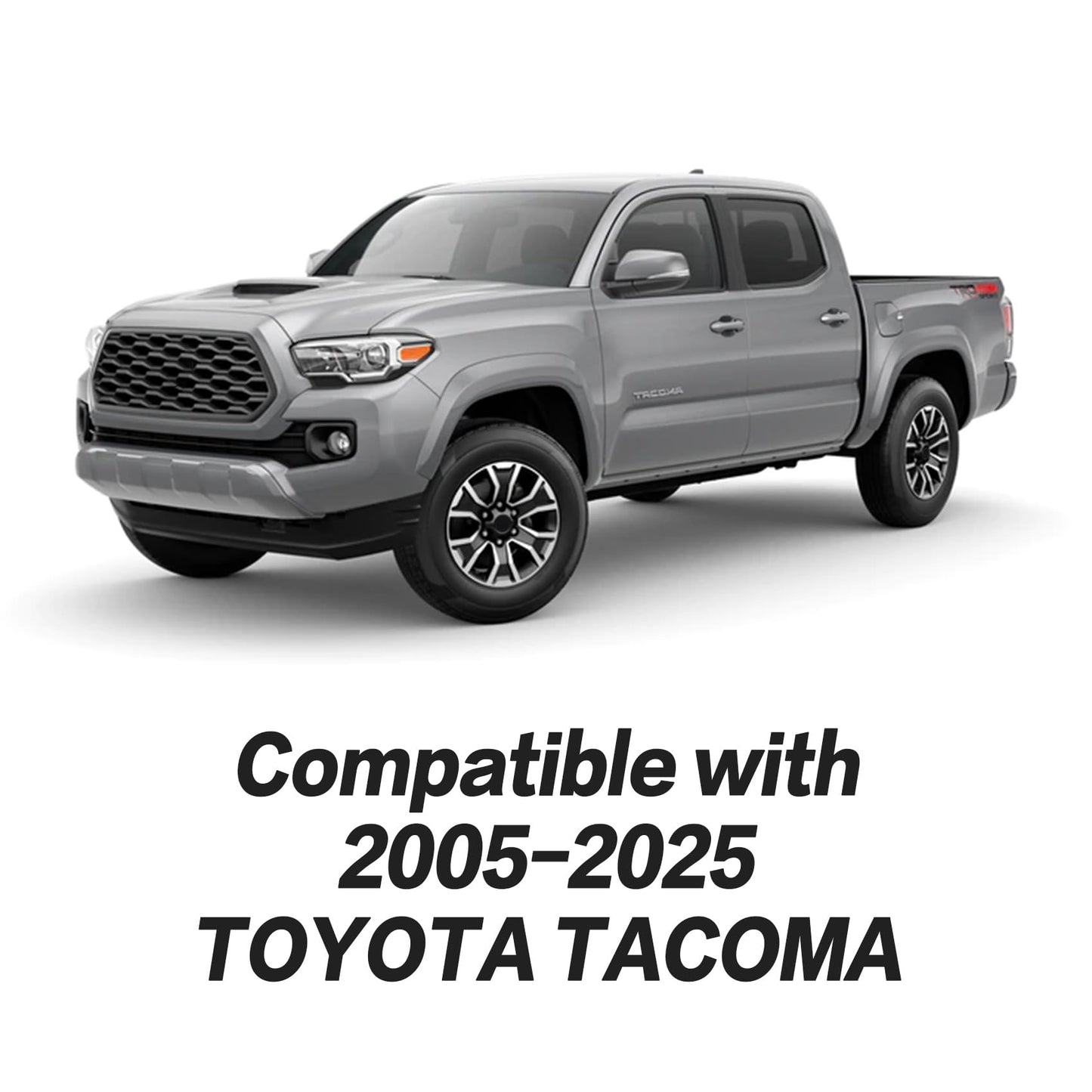 Tomatoman Toyota Tacoma Seat Covers Custom Fit 2005-2022 2023 2024 2025 Access Crew Double Cab Truck TRD Pro Trail Edition Limited SR5 Offroad Car Cushions (2 PCS Front/Black-Red)