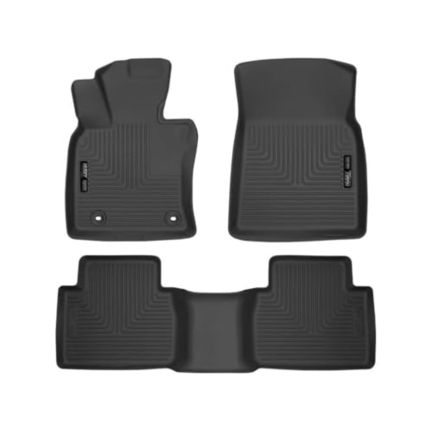 Husky Liners Weatherbeater Floor Mats | Fits 2018 - 2024 Toyota Camry (Front Wheel Drive only) Excludes Hybrid Models | Front & 2nd Row, 3-pc Black - 95731