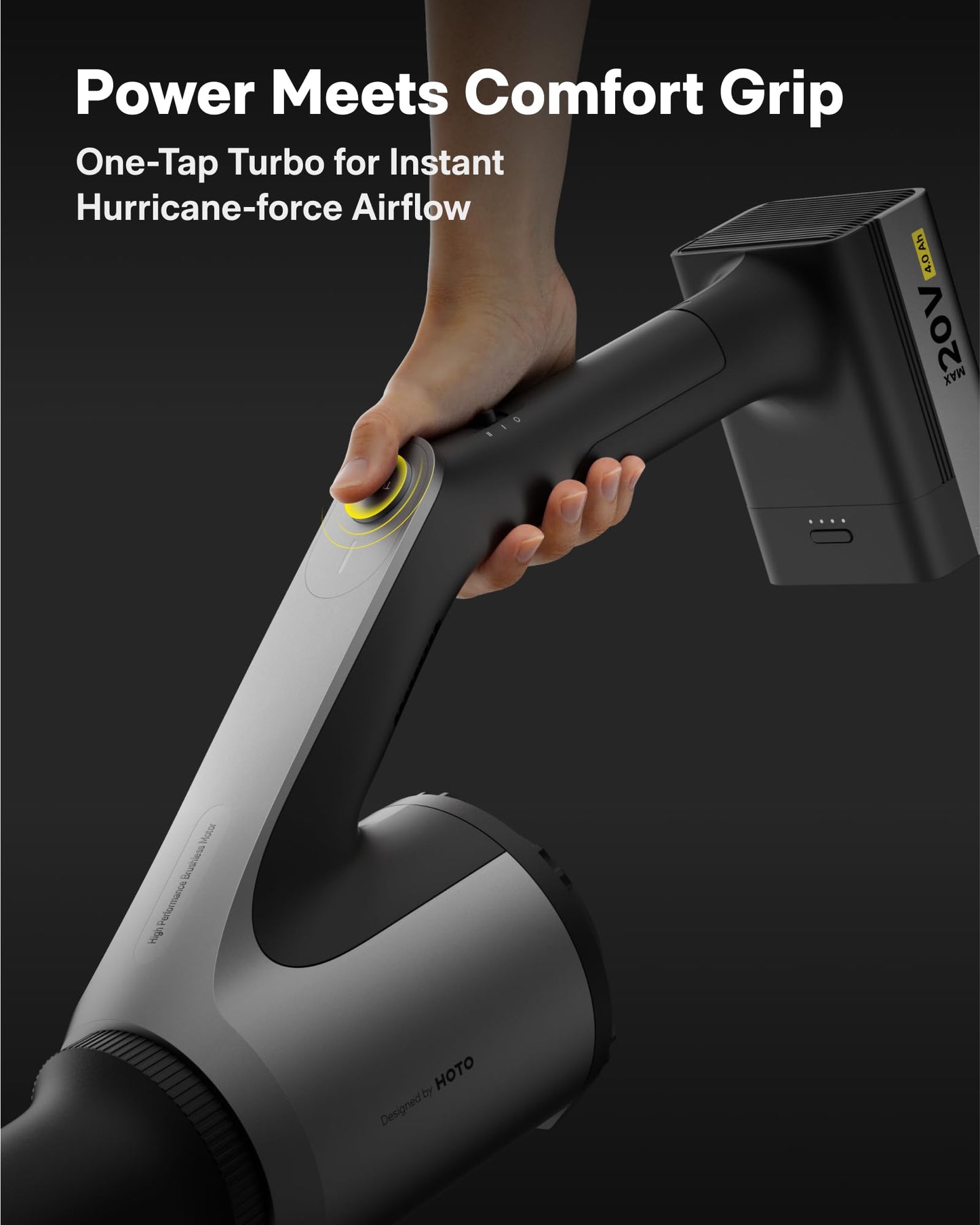 HOTO Cordless Leaf Blower, MAX 720CFM 120MPH, Electric Leaf Blower with Battery, USB-C Fast Charging, Handheld Mini Blower for Lawn Care, Snow, Yard, Leaves, Dust