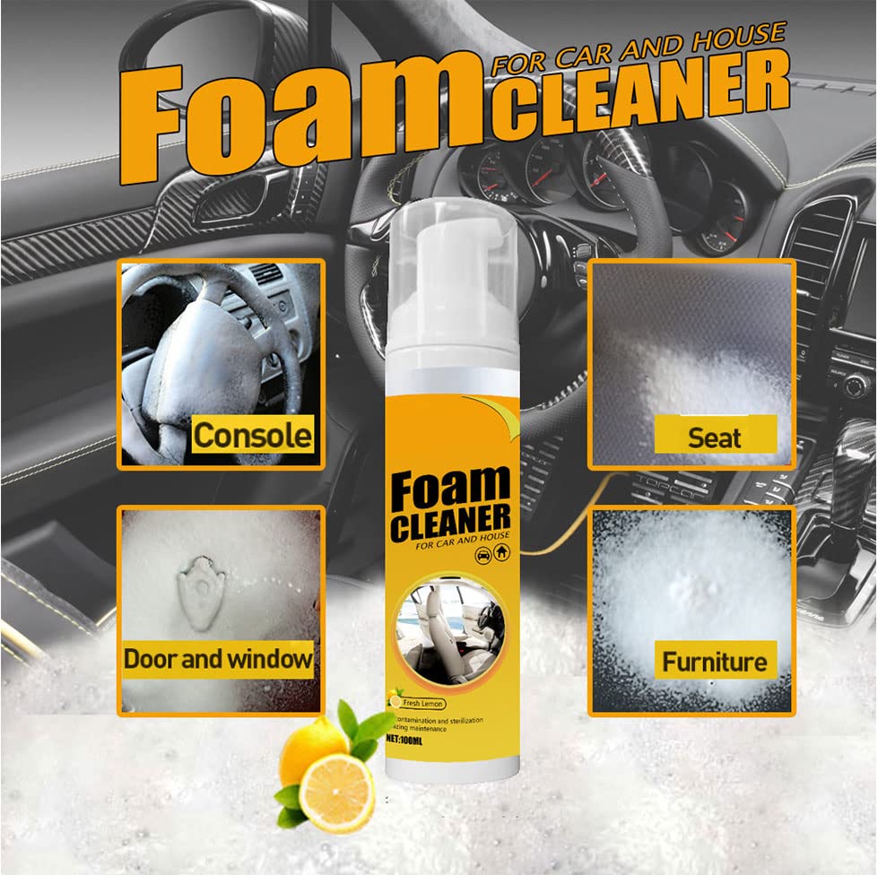 Biaoyun 2 PCS Multipurpose Foam Cleaner Spray, Foam Cleaner for car and House, Leather Decontamination, Multi-Functional Foam Cleaner, All-Purpose Household Cleaners for Car and Kitchen