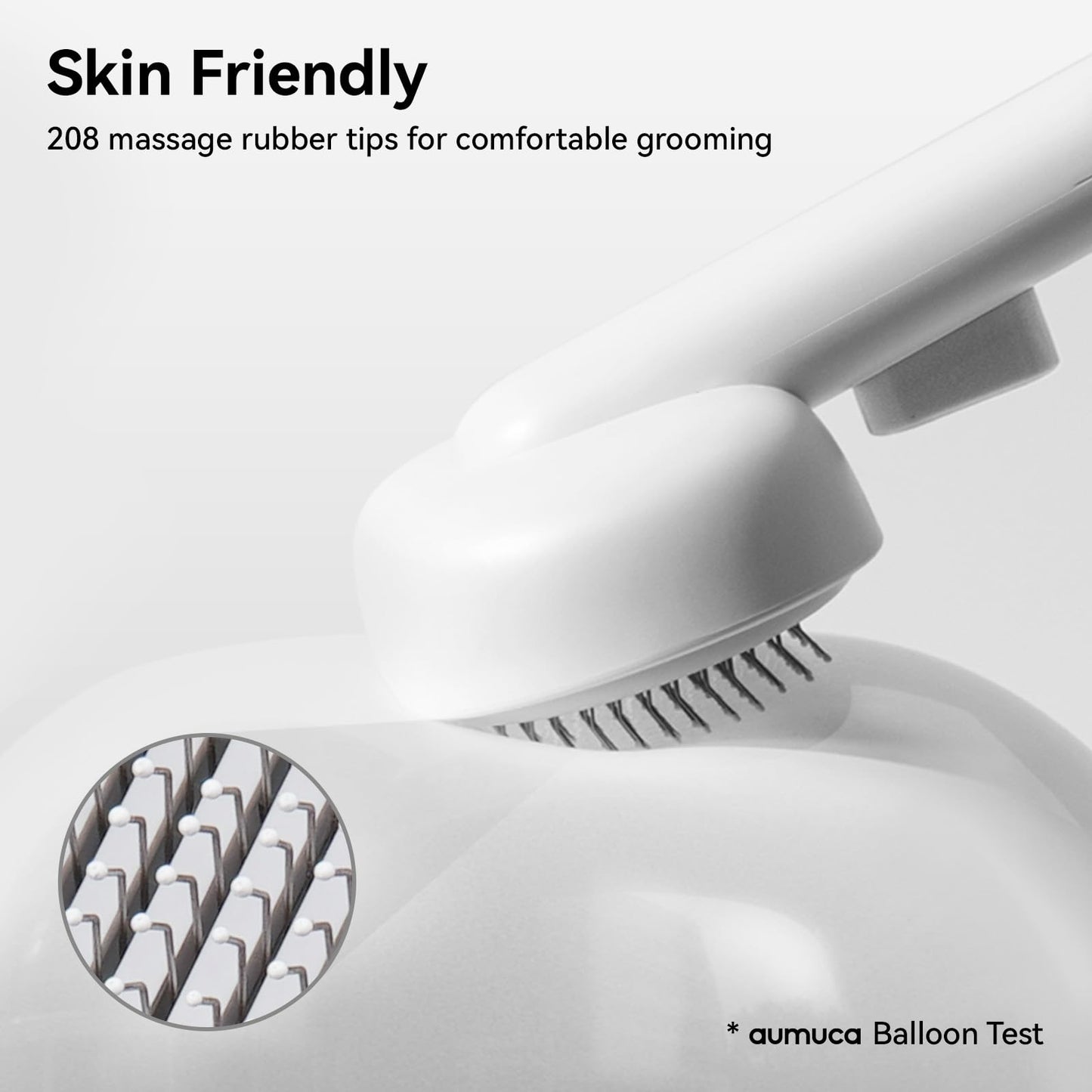 Aumuca Cat Brush for Shedding, Cat Brushes for Indoor Cats, Cat Brush for Long or Short Haired Cats, Cat Hair Brush Cat Grooming Deshedding Brush for Dog Kitten Horse Massage Removes Loose Fur, White