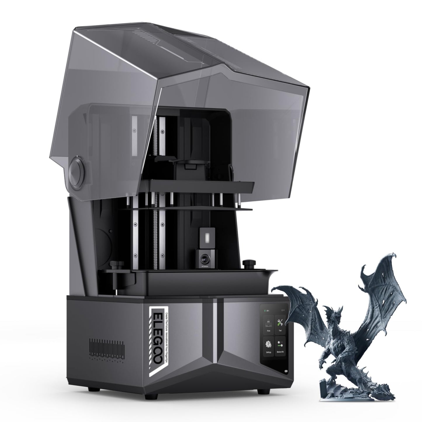 ELEGOO Saturn 4 Ultra 16K Resin 3D Printer with 10" 16K Mono LCD and Flip-up Lid, Smart Tank Heating at 30 °C, 150mm/h High Speed Printing, Large Printing Size of 8.33x4.66x8.66 Inches