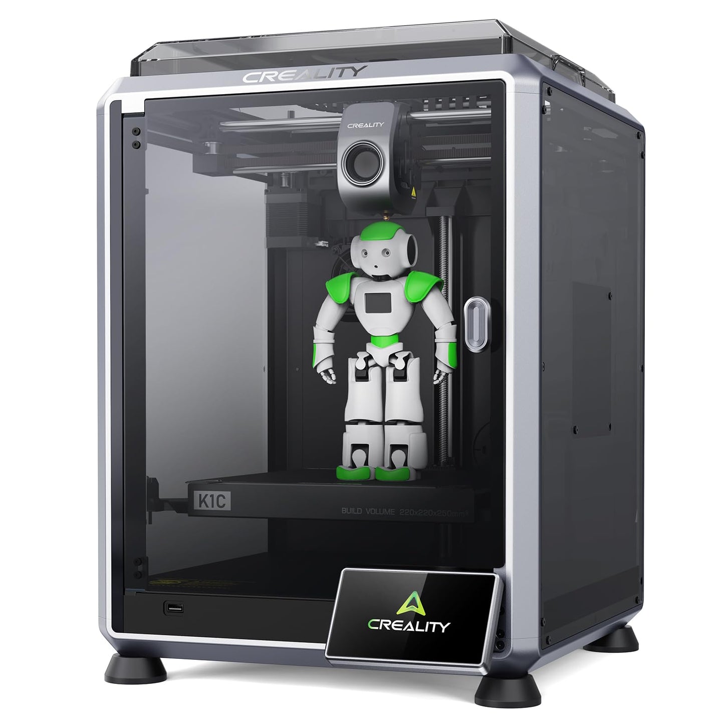 Creality K1C 3D Printer, 600mm/s High Speed Printing, Robust Direct Extruder, Fully Auto Leveling with Al Camera, Support Carbon Fiber Filaments 3D Printers