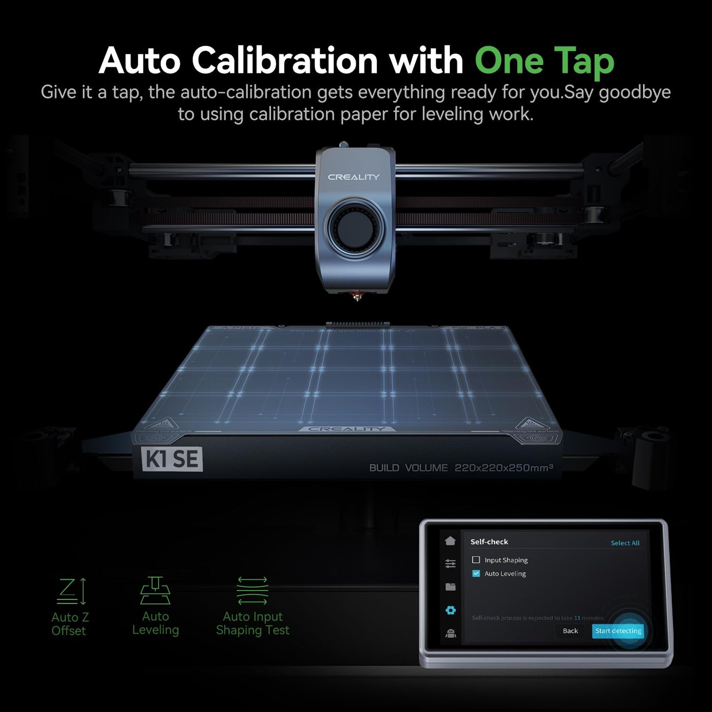 Creality K1 SE 3D Printer, 600mm/s High-Speed Hands-Free Auto Leveling Flagship-Level Direct Extruder Quick-swap Tri-Metal Nozzle K1 Upgrade 3D Printer, Print Size 250x220x220mm