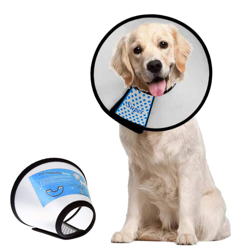 Supet Dog Cone Collar Adjustable After Surgery, Comfortable Pet Recovery Collar & Cone for Large Medium Small Dogs, Elizabethan Dog Neck Collar Plastic Practical